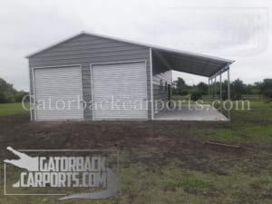 metal garage with attached carport