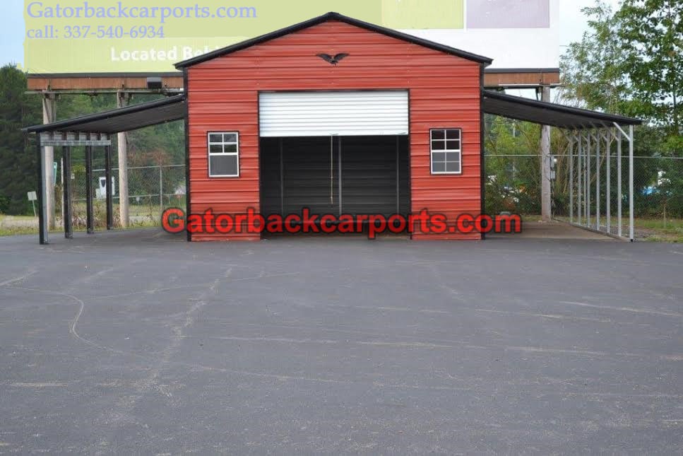 Enclosed 3-Bay Side Entry Metal Garage