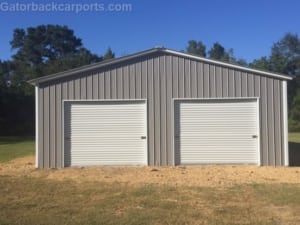 vertical roof Garage with roll up doors