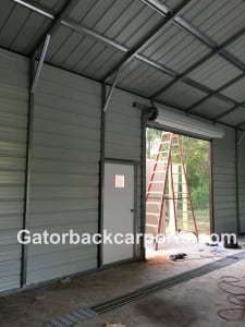 side entry 10x10 Garage door on 12 tall side wall of steel building